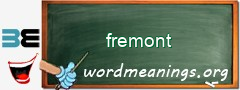 WordMeaning blackboard for fremont
